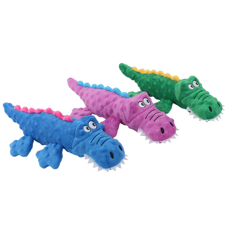 Crocodile Pet Dog Squeaky Crinkle Paper Plush Toy - Dog Toys - DINIBLO 