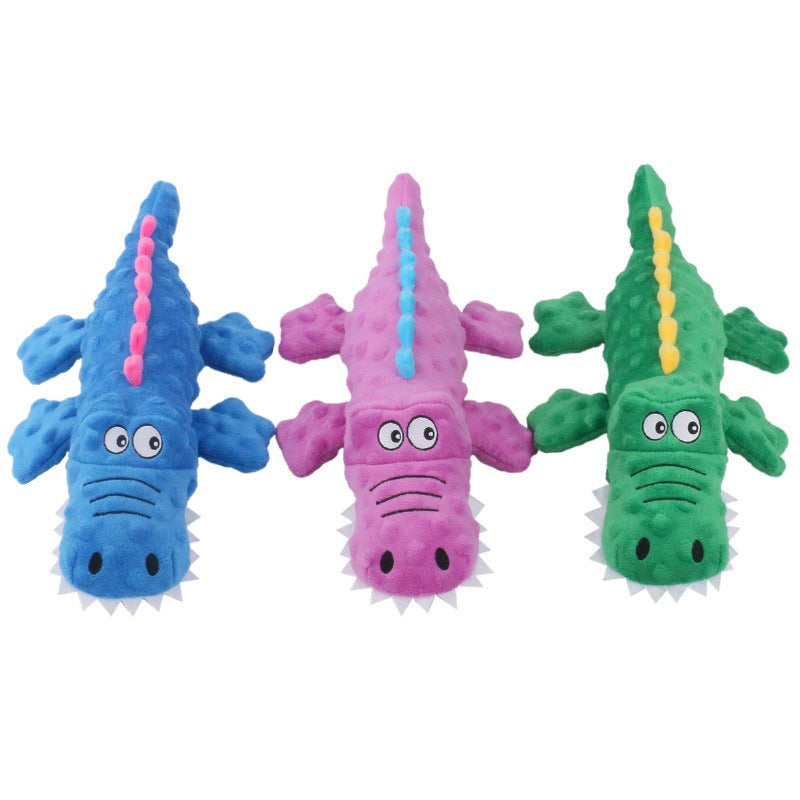 Crocodile Pet Dog Squeaky Crinkle Paper Plush Toy - Dog Toys - DINIBLO 