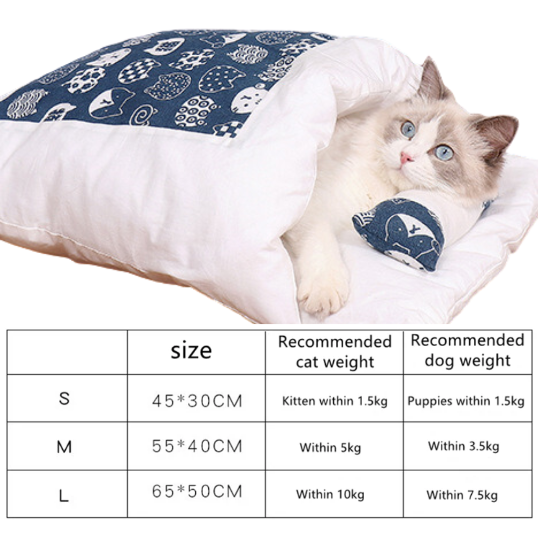 Pet Cozy Bed with A Pillow For Cats & Dogs - Cat Beds - DINIBLO 