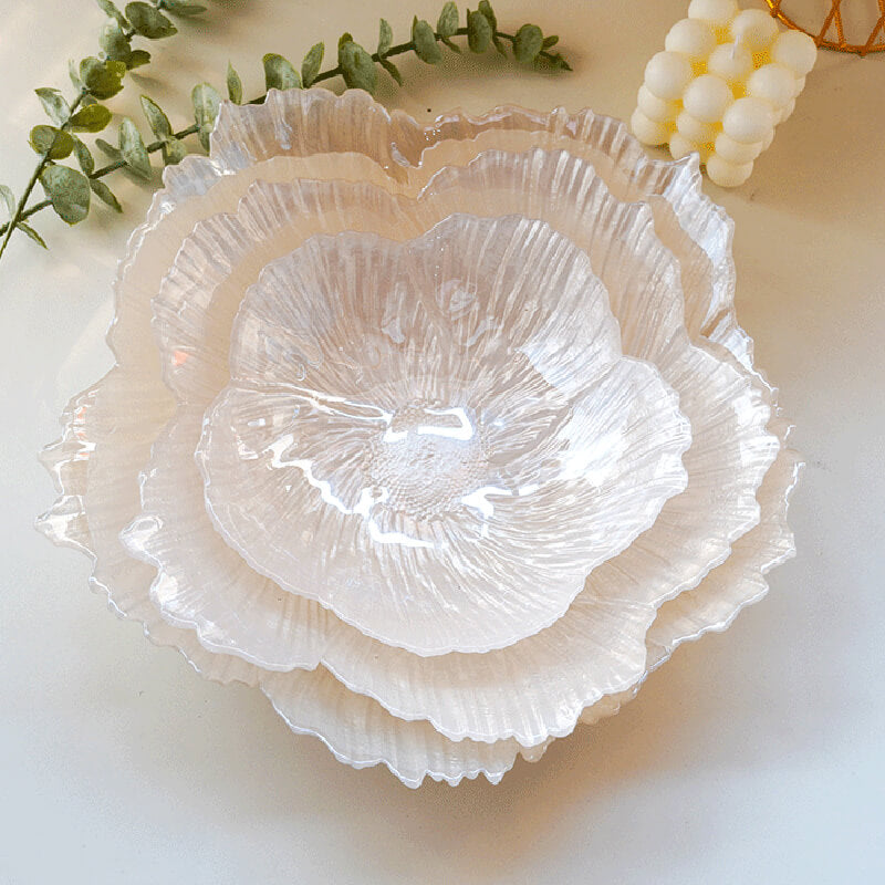 Pearlescent Flower-Shaped Glass Storage - Storage - DINIBLO 