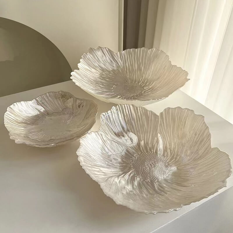 Pearlescent Flower-Shaped Glass Storage - Storage - DINIBLO 