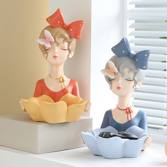 Petal Bow Resin Girl Storage - Storage - DINIBLO 