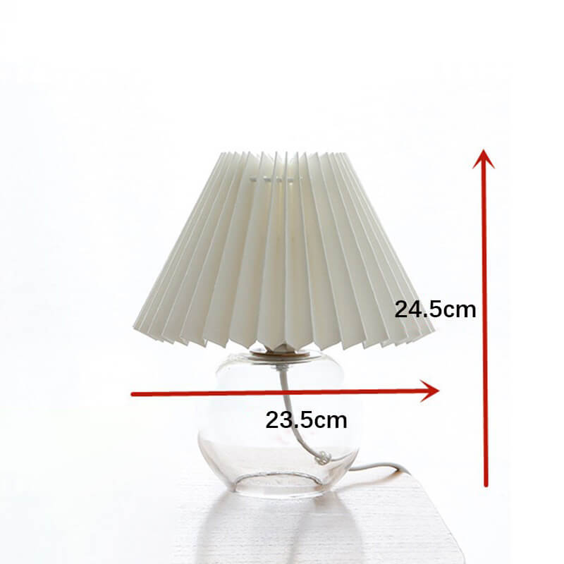 Pleated Glass Base Table Lamp - Table Lamp - DINIBLO 