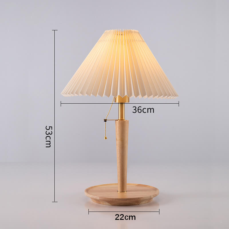 Pleated Wooden Table Lamp - Table Lamp - DINIBLO 