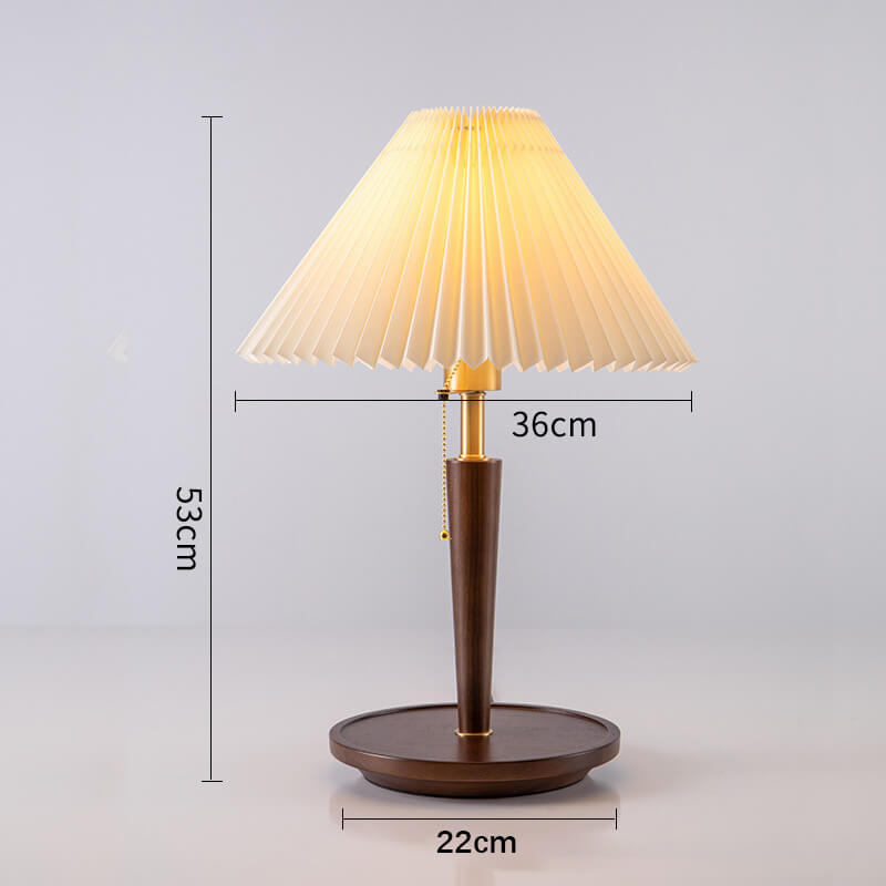 Pleated Wooden Table Lamp - Table Lamp - DINIBLO 