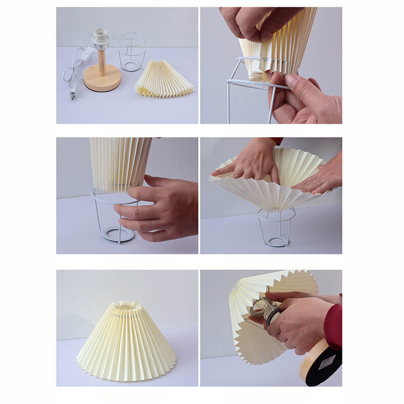 Pleated Wooden Table Lamp - Table Lamp - DINIBLO 