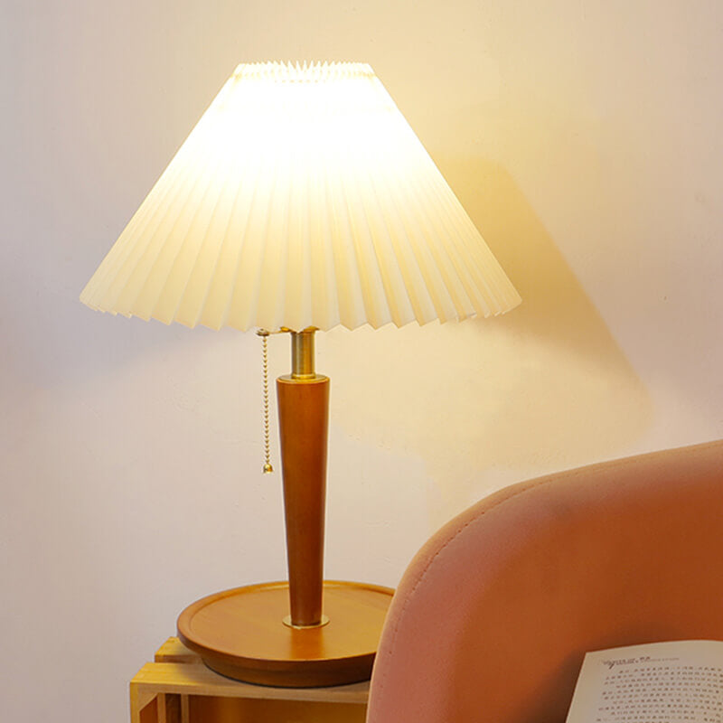 Pleated Wooden Table Lamp - Table Lamp - DINIBLO 