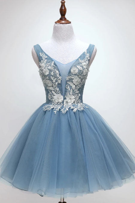 Lauren |Princess Tulle Appliqued Homecoming Dress - Homecoming Dress - DINIBLO 