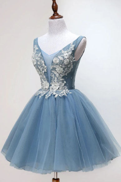 Lauren |Princess Tulle Appliqued Homecoming Dress - Homecoming Dress - DINIBLO 