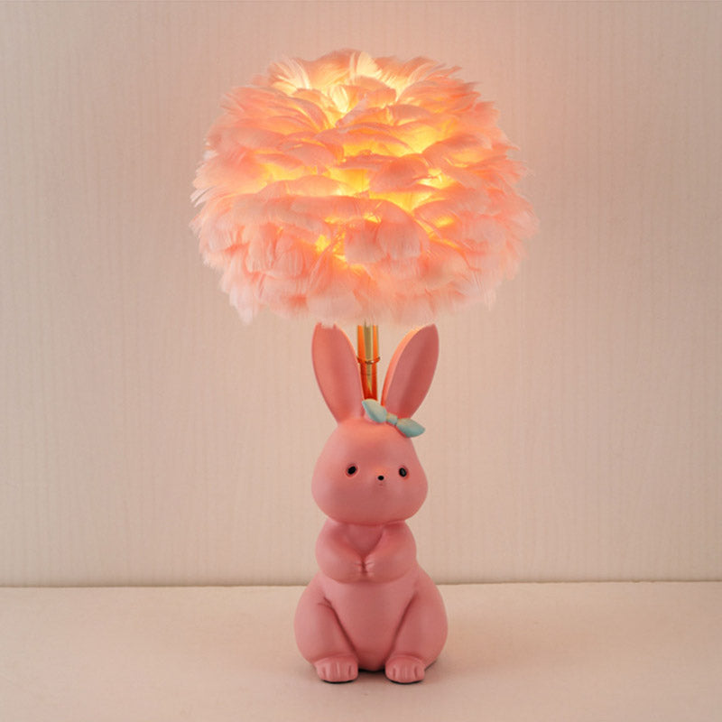 Rabbit Feather Table Lamp - LAMP - DINIBLO 