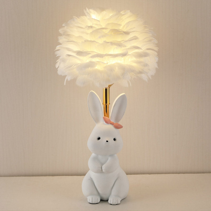 Rabbit Feather Table Lamp - LAMP - DINIBLO 