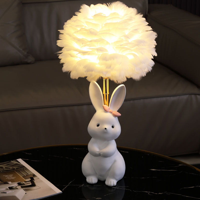 Rabbit Feather Table Lamp - LAMP - DINIBLO 