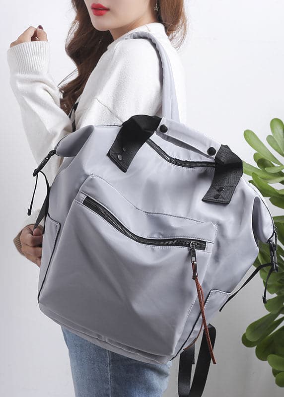 Retro Grey Solid Cotton Backpack Bag - Backpack Bag - DINIBLO 