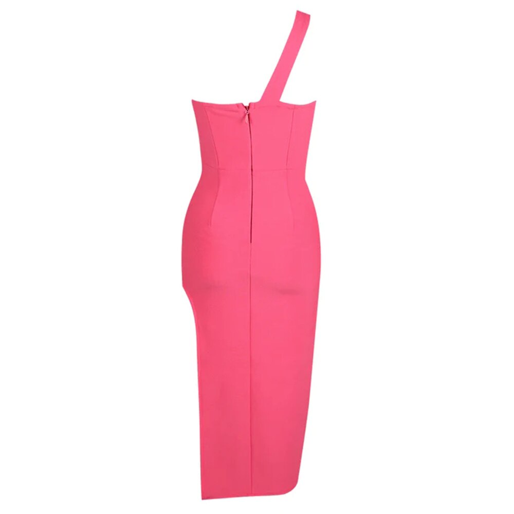 Pink Asymmetric Dress -  - DINIBLO 