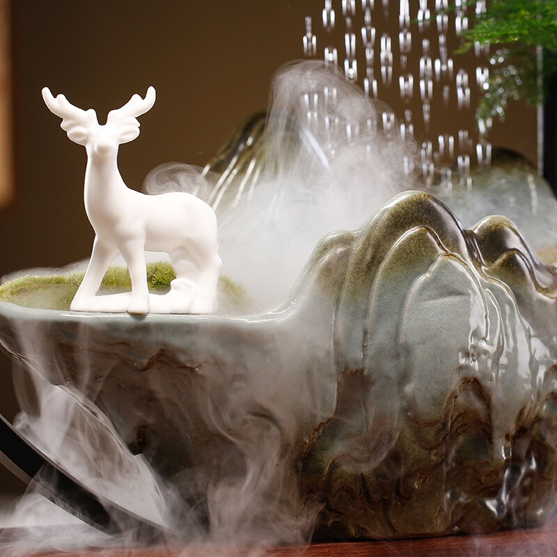 LED Waterfall Censer Bonsai Backflow Incense Burner - Incense Holders - DINIBLO 