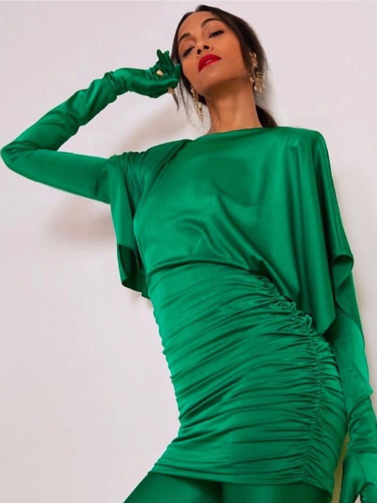 Chic Green Short Dress - Dresses - DINIBLO 