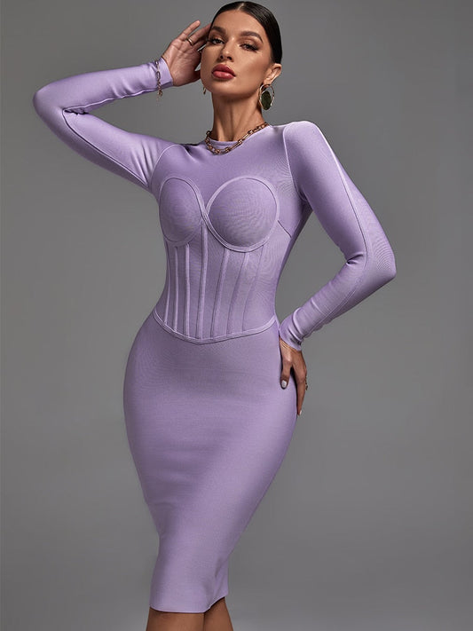 Long Sleeve Bandage Dress - Dresses - DINIBLO 