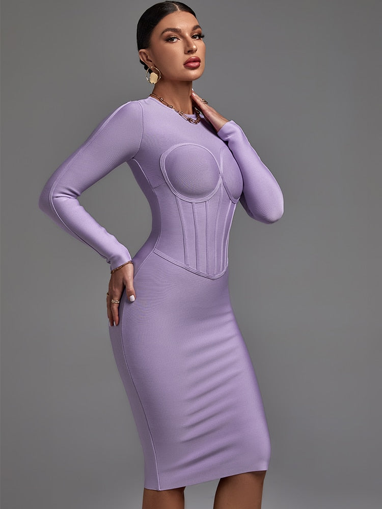 Long Sleeve Bandage Dress - Dresses - DINIBLO 