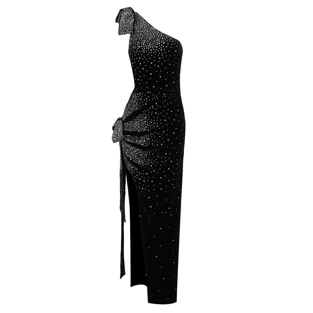 Luxury Black Velvet Maxi Dress - Dresses - DINIBLO 