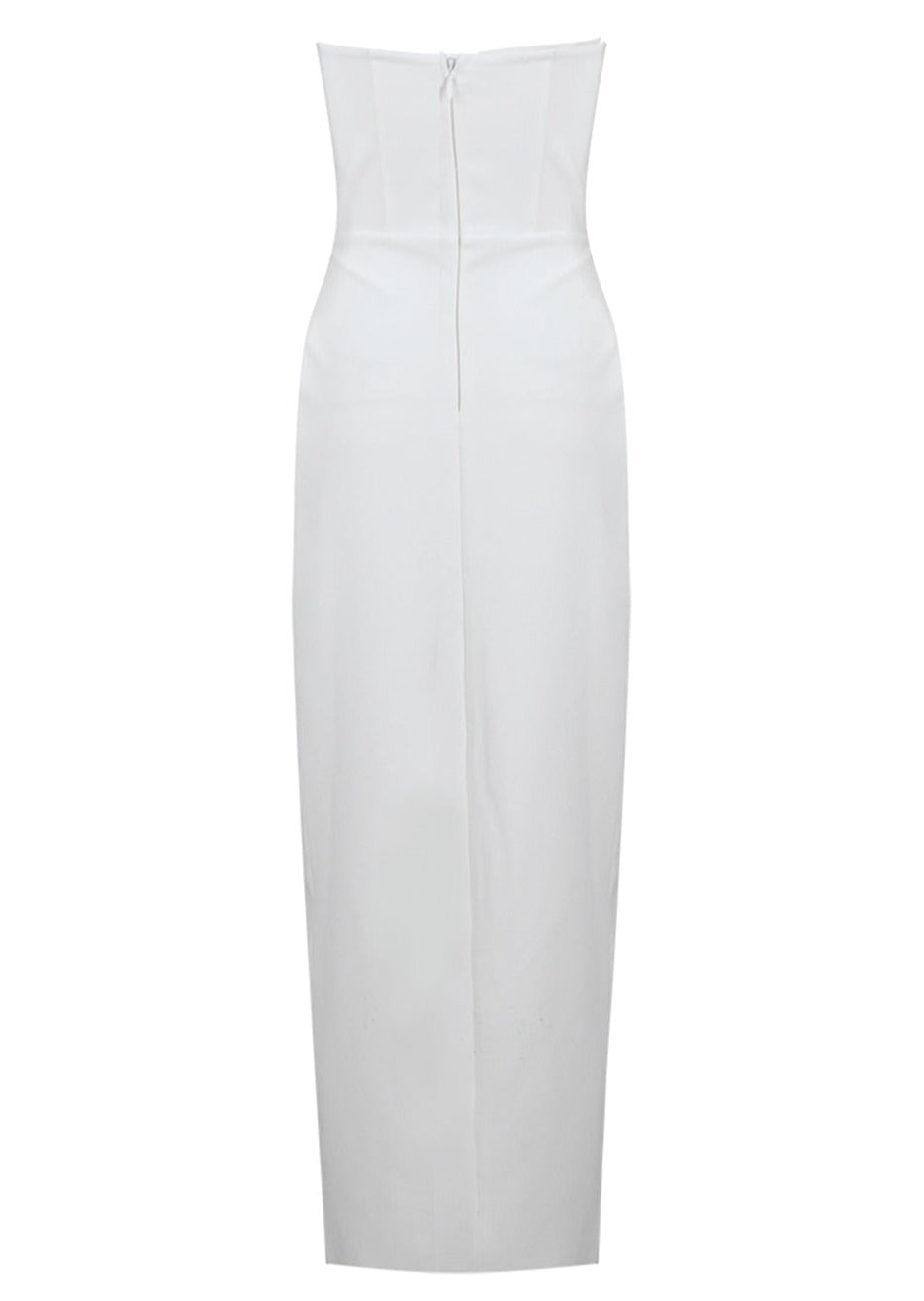 White Maxi Dress with Flowers -  - DINIBLO 