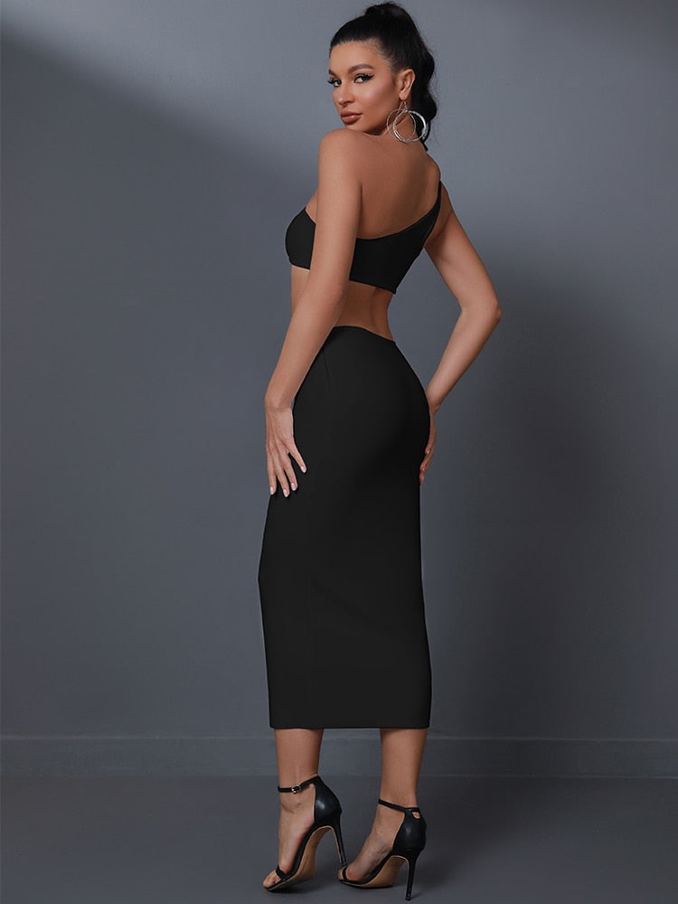 Backless Cut Out Midi Party Dress - Dresses - DINIBLO 