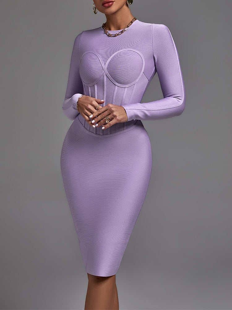 Long Sleeve Bandage Dress - Dresses - DINIBLO 