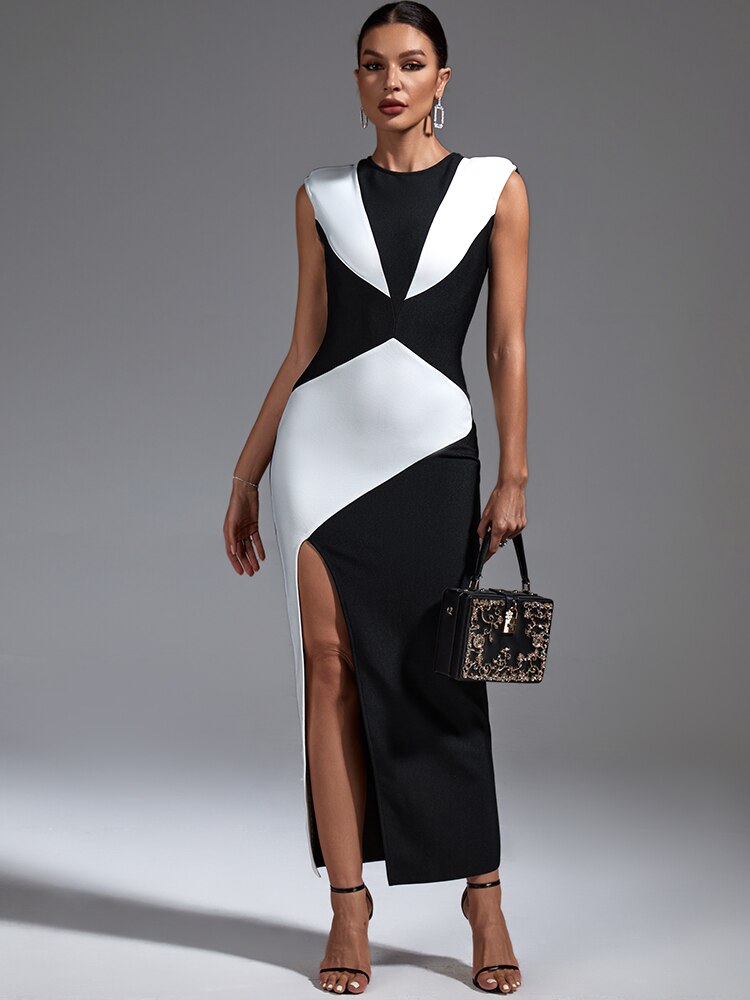 Sleek Split Maxi Bodycon Evening Dress - Dresses - DINIBLO 