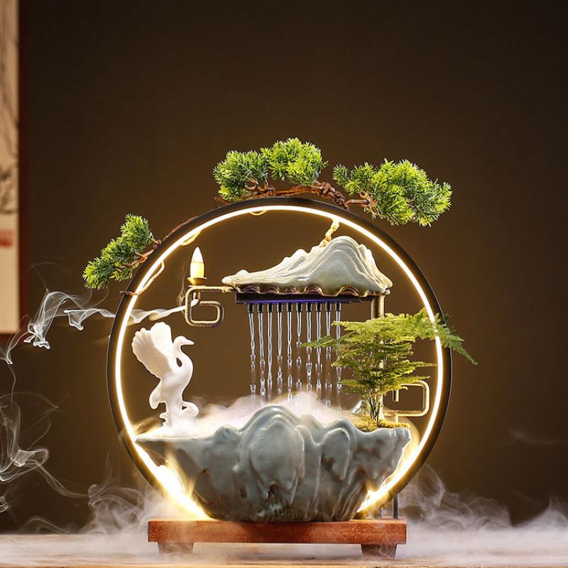 LED Waterfall Censer Bonsai Backflow Incense Burner - Incense Holders - DINIBLO 