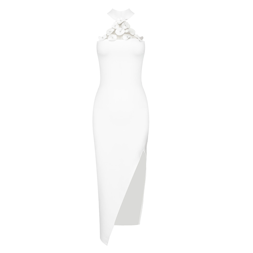 Chic Stereo Flowers Bandage Midi Dress - Dresses - DINIBLO 