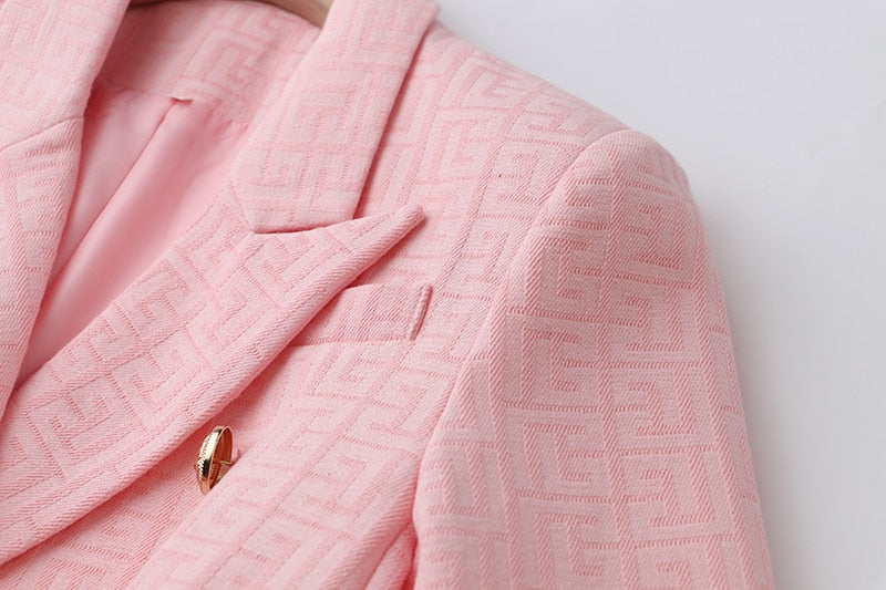 Pink Texture Blazer -  - DINIBLO 