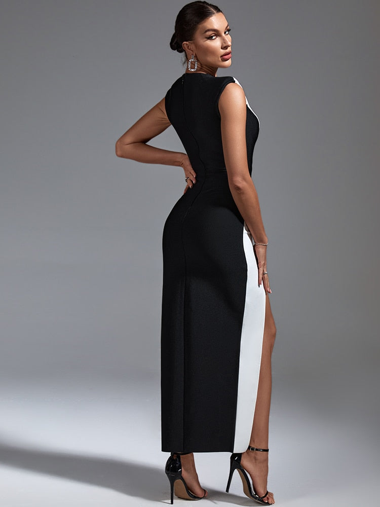 Sleek Split Maxi Bodycon Evening Dress - Dresses - DINIBLO 