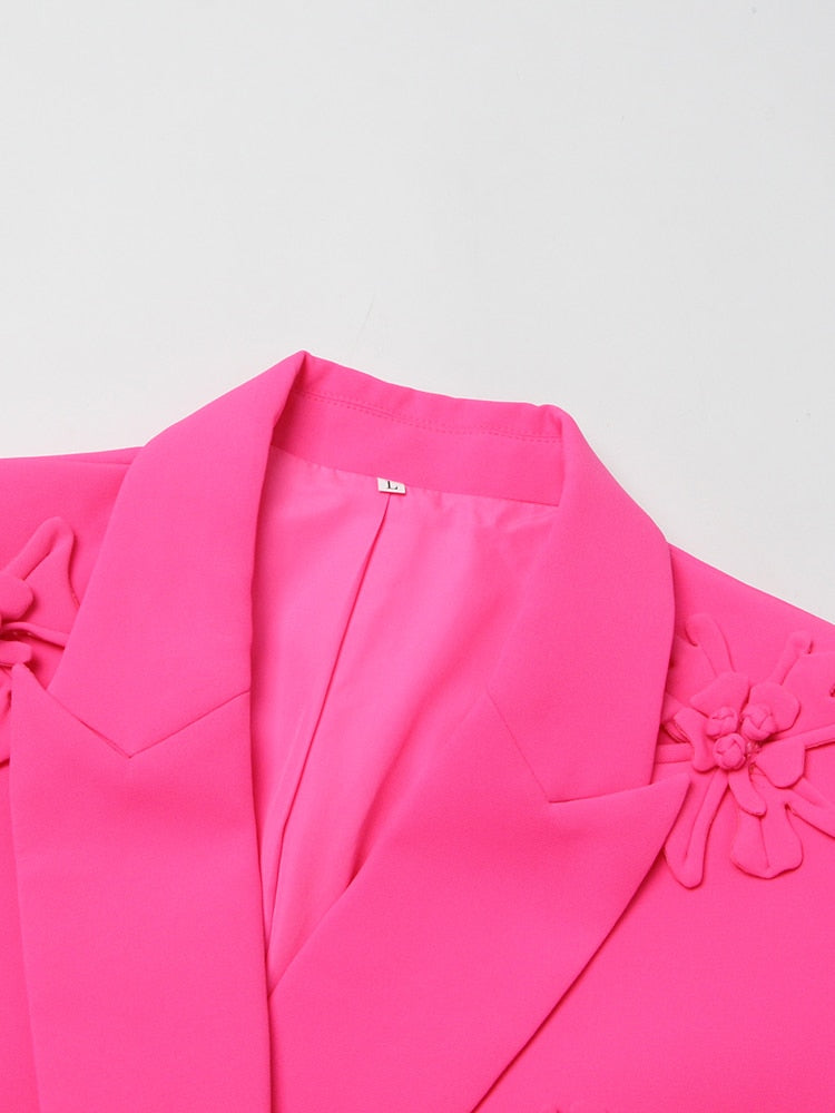 Pink Blazer With Flowers -  - DINIBLO 