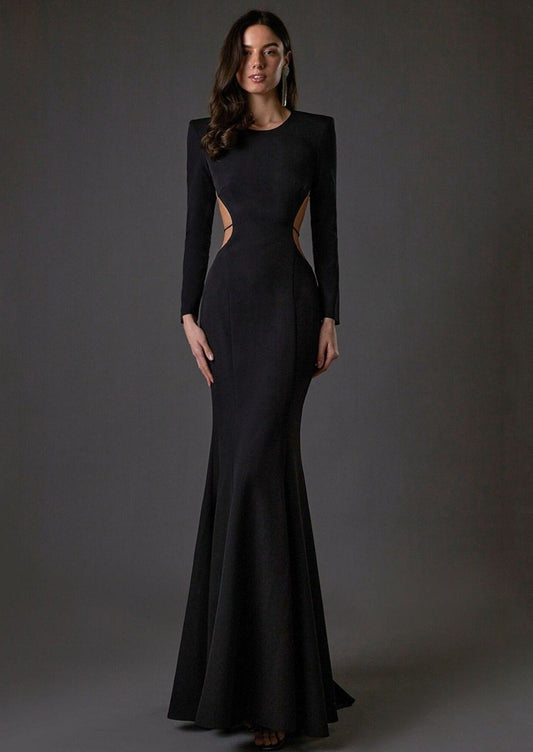 Black Open Back Maxi Dress -  - DINIBLO 