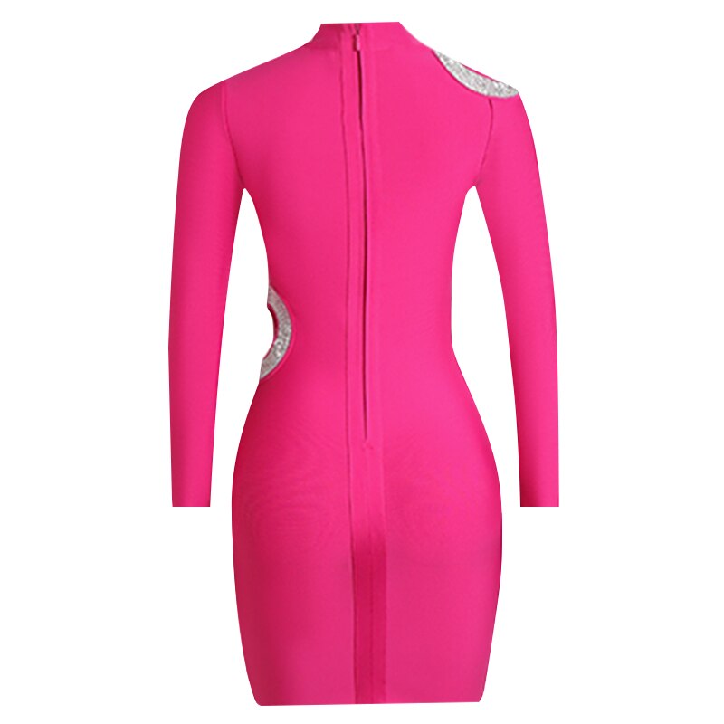 Sexy Long Sleeve Mini Bandage Dress - Dresses - DINIBLO 