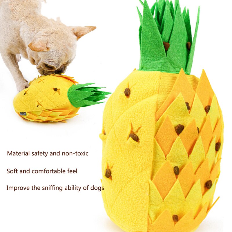 Pineapple Plush Squeak Dog Snuffle Toy - Dog Toys - DINIBLO 