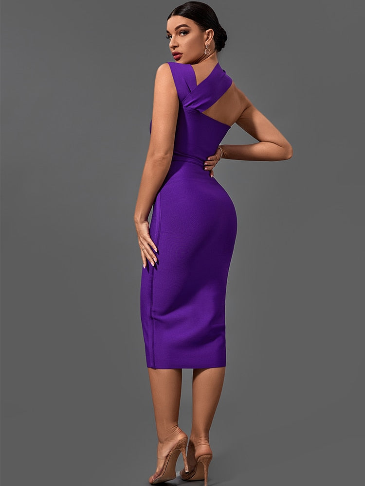 Adorable Purple Cut Out Bodycon Dress - Dresses - DINIBLO 