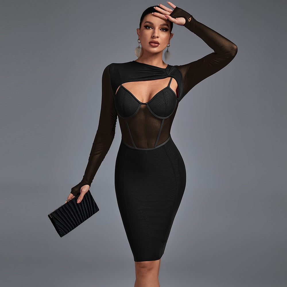 Mesh Sexy Bandage Dress - Dresses - DINIBLO 