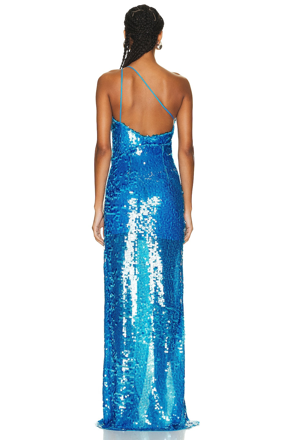 Blue Sequin High Split Gown - Dresses - DINIBLO 