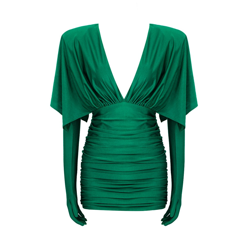 Chic Green Short Dress - Dresses - DINIBLO 