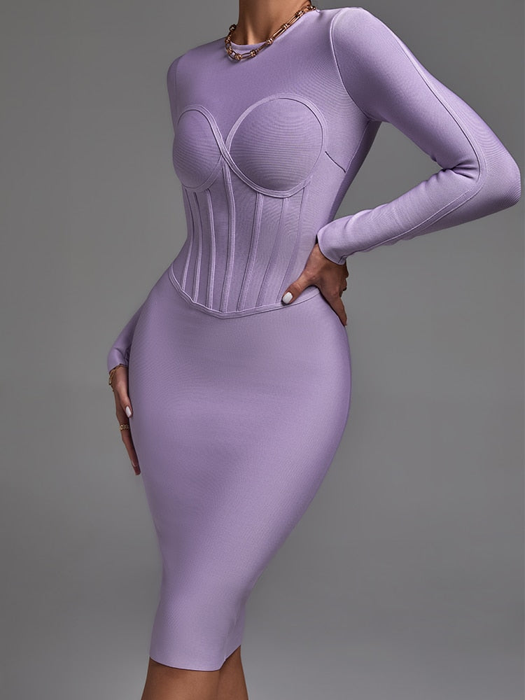 Long Sleeve Bandage Dress - Dresses - DINIBLO 