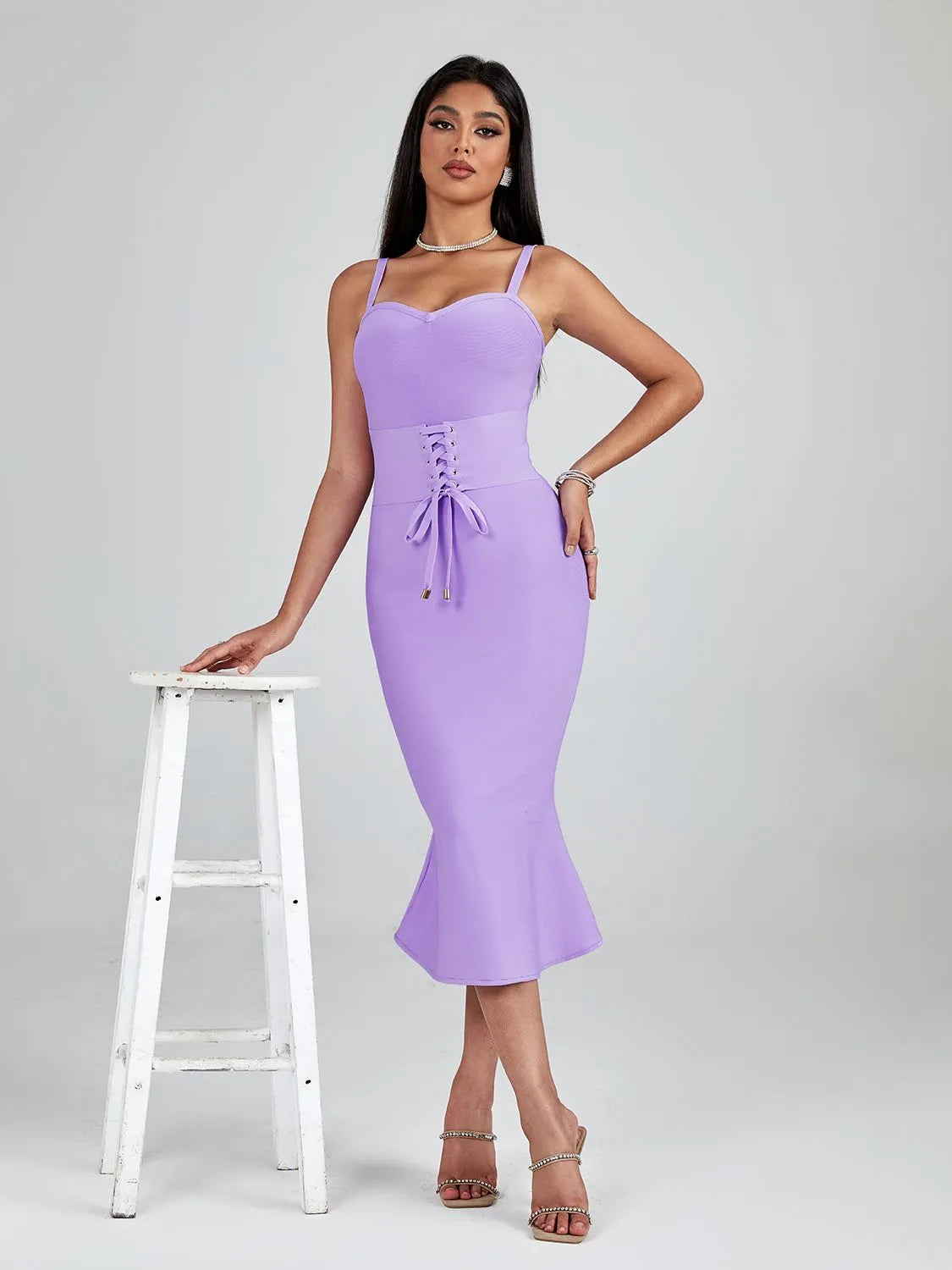 Elegant Mermaid Evening Midi Dress - Dresses - DINIBLO 