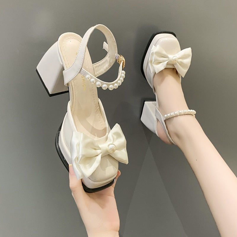 New Women Fashion High Heels Womens Spring Korean Style Versatile Closed Toe Sandals -  - DINIBLO 