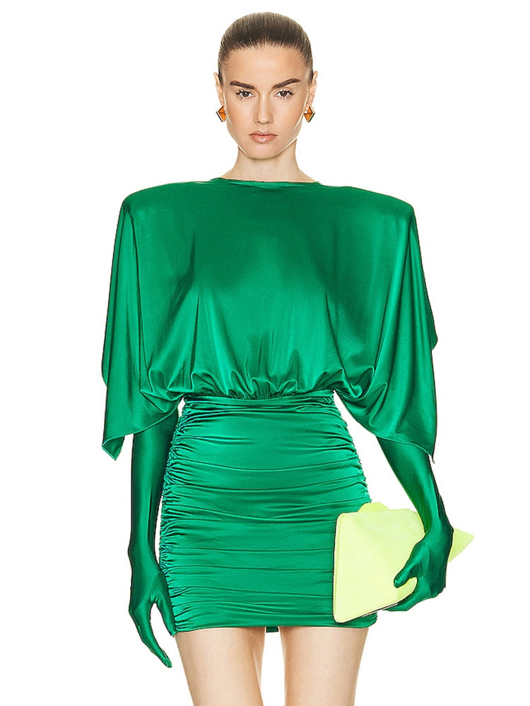 Chic Green Short Dress - Dresses - DINIBLO 