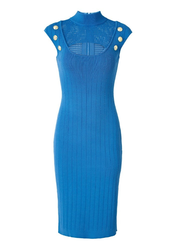 Blue Bandage Midi Dress -  - DINIBLO 