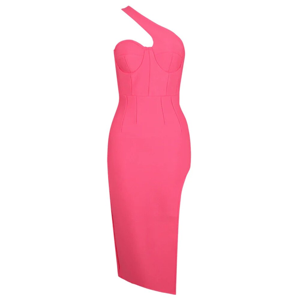 Pink Asymmetric Dress -  - DINIBLO 