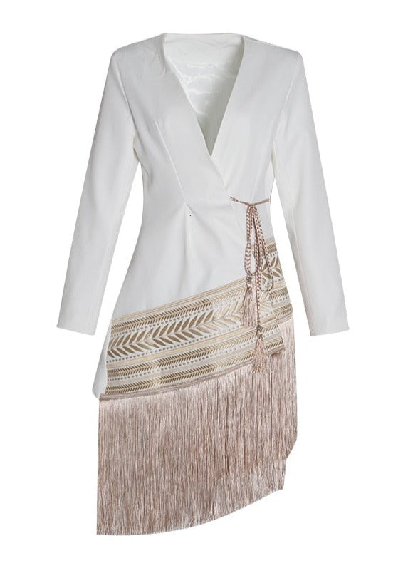 Asymmetrical Blazer With Embroidery -  - DINIBLO 