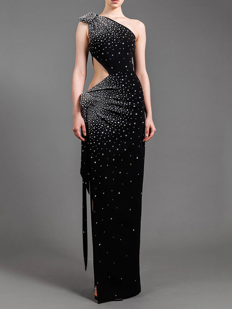 Luxury Black Velvet Maxi Dress - Dresses - DINIBLO 