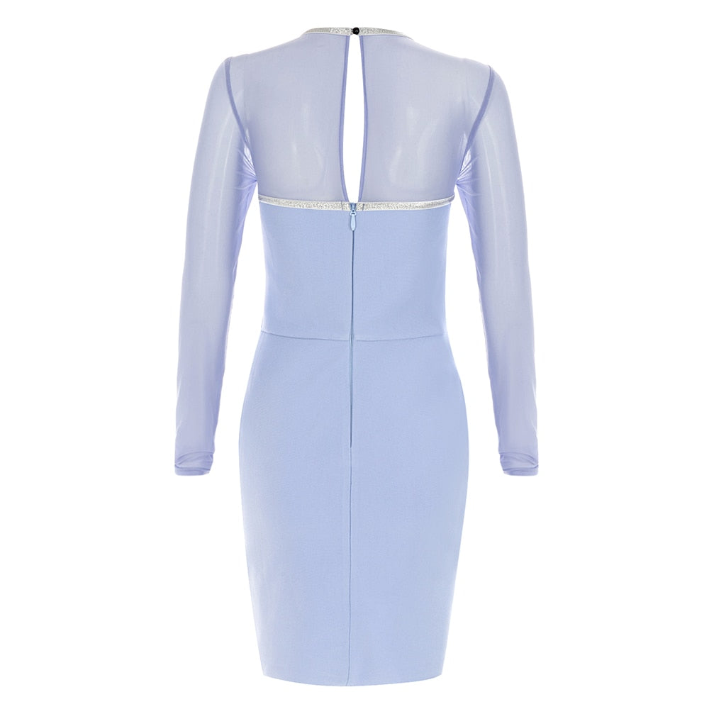 Blue Bandage Mini Dress - Dresses - DINIBLO 