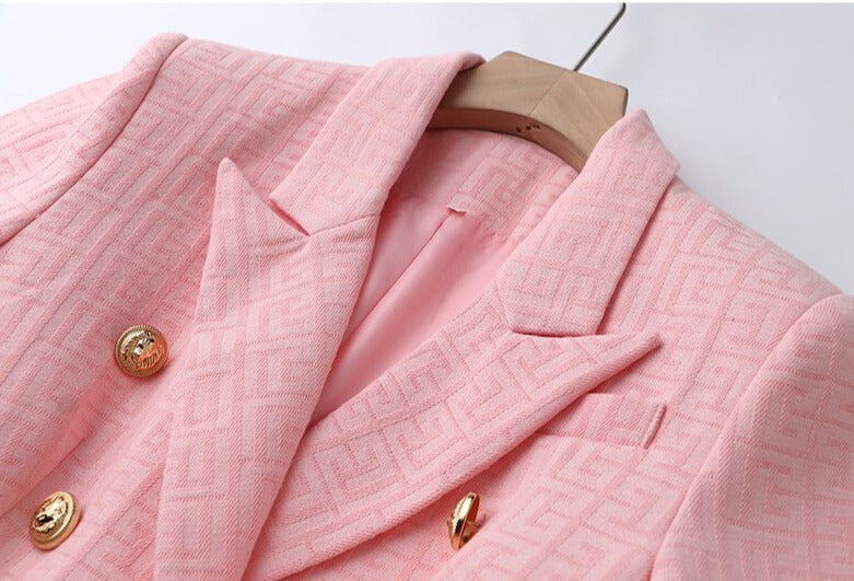 Pink Texture Blazer -  - DINIBLO 