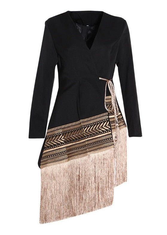 Asymmetrical Blazer With Embroidery -  - DINIBLO 